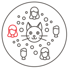 Cat allergen infographic left Cat allergen infographic