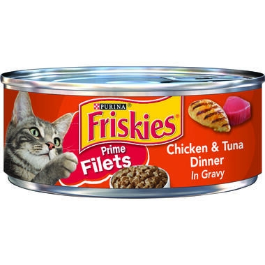 Friskies Prime Filets Chicken & Tuna Dinner in Gravy Wet Cat Food