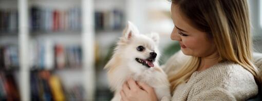 Woman with small dog